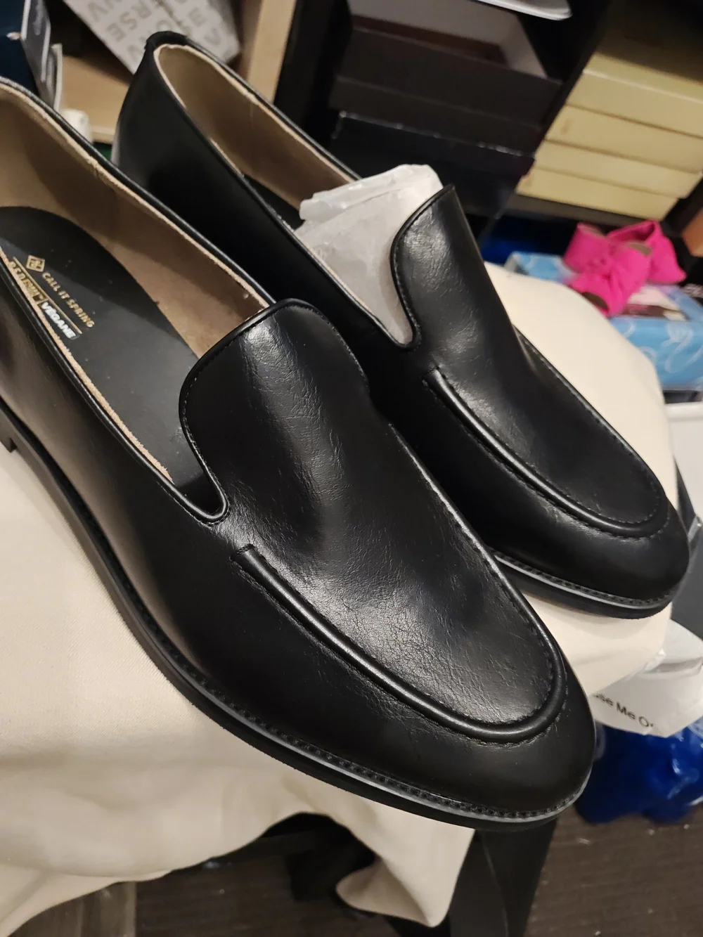Call It Spring Black Leather Slip-On Men’s Loafers 13